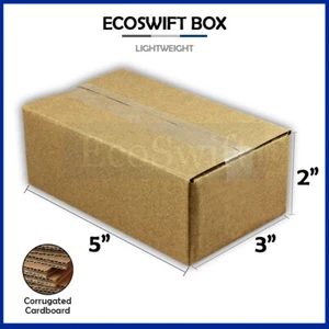 1-Box 5x3x2 EcoSwift Cartone Imballaggio Spostamento Spedizione Scatola Cartone Ondulato - Foto 1 di 5