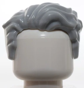 Lego Light Bluish Gray Minifig Hair Swept Left Tousled with Slight Widow's Peak - Picture 1 of 4