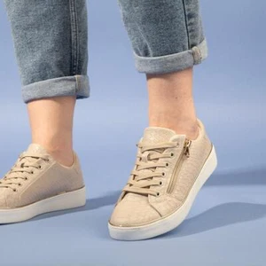 Lilley & Skinner Womens Shoes Beige Adults Ladies Lace Up Zip Casual Gym SIZE