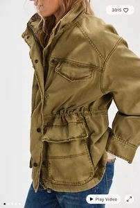 NWT $198 FREE PEOPLE JACKET OVERSIZED 100% COTTON DRIED HERB SOLD OUT SMALL - Picture 1 of 14