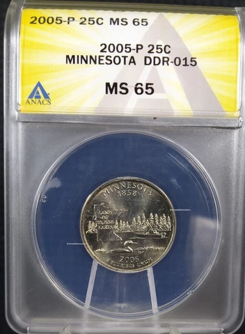 2005 P MINNESOTA DDR-015 DOUBLE DIE REVERSE EXTRA TREE QTR ANACS MS65 - 7539590 Cover