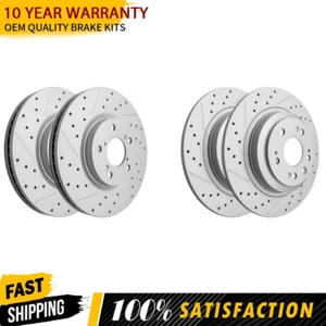 Front And Rear Drilled Brake Rotors For Acura TL 2009 2010 2011 2012 2013 2014 - Picture 1 of 5