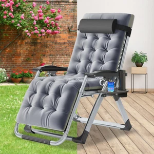 Silla plegable de camping H&ZT para adultos silla de gravedad cero, colchón y bolsas de transporte - Imagen 1 de 12