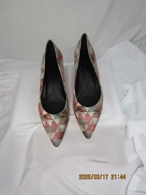 Zapatos de terciopelo vintage Vaneli para mujer talla 10N con patrón de diamante y tacón de gatito Foto 1 de 4