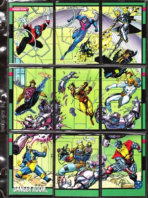 PRISTINE NEVER BEEN USED 1992, IMPEL, X-MEN 9 CARD DANGER ROOM SCENE SET - Image 1 of 2