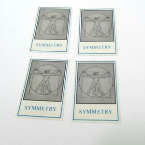1990 Muscle Challenge Trivia Game Replacement Parts -4 Symmetry Cards