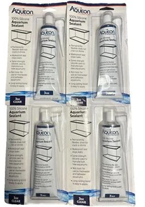 Lot Of 4 Aqueon Aquarium Silicone Sealant Clear 3 Ounces - Picture 1 of 5