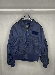 US Military Pilots CWU 36P Flight Jacket Flyers Navy Alpha Industries Sz L Nylon - Picture 1 of 7