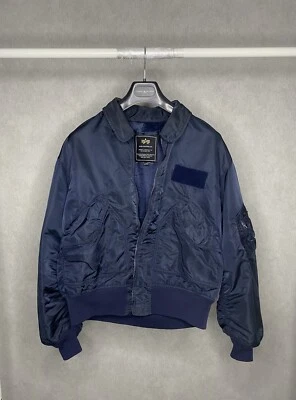 US Military Pilots CWU 36P Flight Jacket Flyers Navy Alpha Industries Sz L Nylon - Image 1 of 4