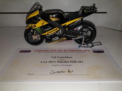 1/12 Minichamps 2011 Cal Crutchlow Yamaha YZRM1 SIGNED with COA - Image 1 of 4