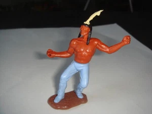 FIGURINE TIMPO INDIEN PANTALON BLEU PALE JAMBES PLIÉES  - Picture 1 of 1