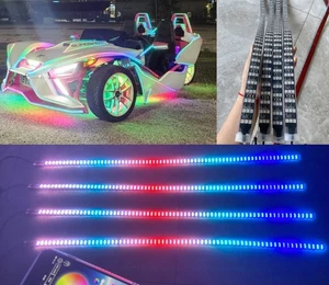 4pcs 3FT Triple Row Treble Rolls Dream Color Lights Strips Slingshot Motorcycle - Picture 1 of 11