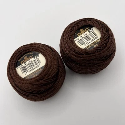 DMC Pearl/ Perle Cotton Thread Balls Size 8 Ultra Dark Coffee Brown 938 Two NEW - Image 1 of 4