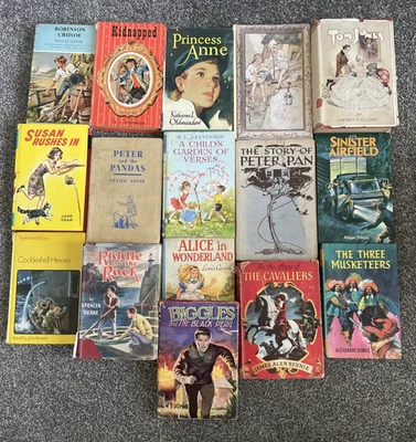Vintage Children's Classics Books Bundle X 16 Hardback Various Cond & Titles  - Image 1 of 4