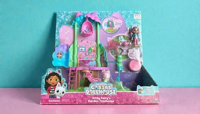 SPIN MASTER NEW Gabby's Dollhouse Transforming Kitty Fairy's Garden Treehouse Playset