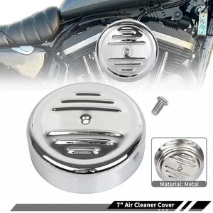 7" Round Air Cleaner Filter Cover Fit For Harley FLT Road King Heritage Softail - Picture 1 of 13