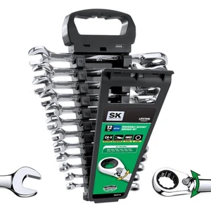 Reversible Ratcheting Wrench Set, Combination Wrench Set, 12-Piece, Metric 8-... - Bild 1 von 8