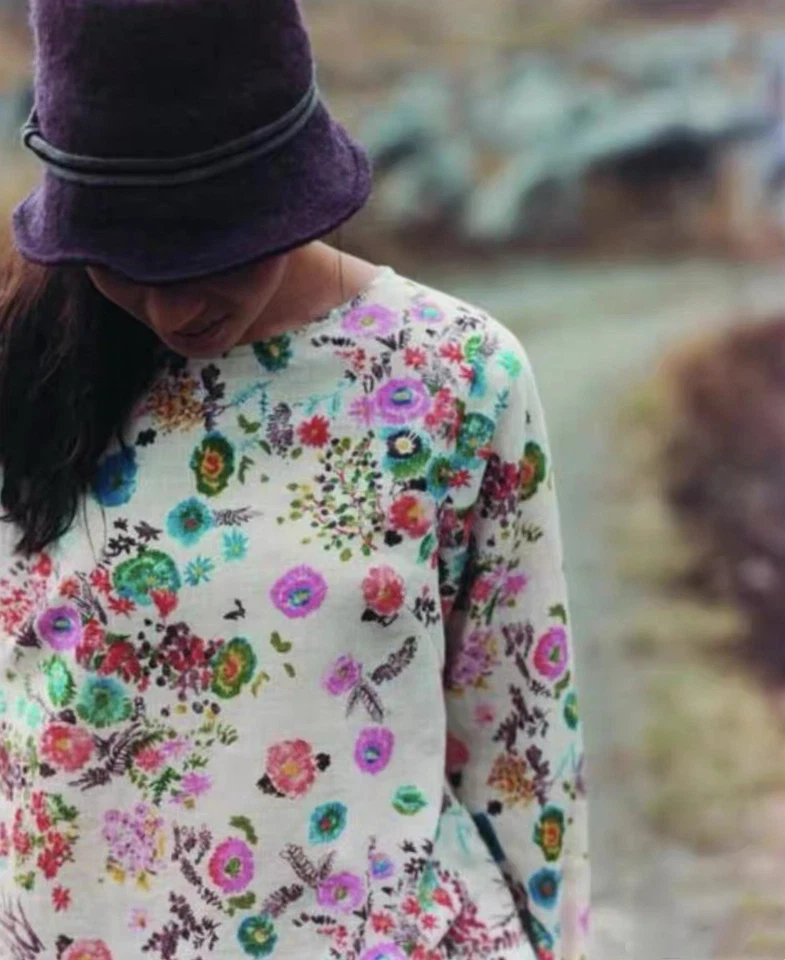 Camisa estilo cartel publicitario 45rpm espalda abotonada algodón Mabigu Foto 1 de 4