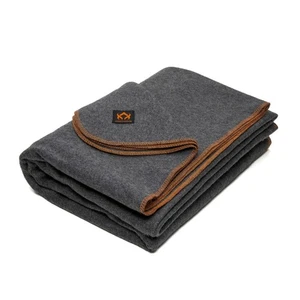 Arcturus Wool Blanket - 4.5 lbs, Warm, Washable, 64" x 88" (Military Gray) - Picture 1 of 8