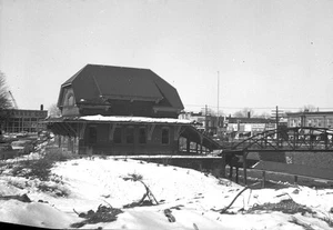 (1963) Boston & Albany - Depot - Newtonville, MA - Original s/w Negativ - Bild 1 von 1