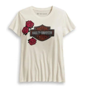 Harley Davidson - Women's Roses and Logo Tee | 96182-20VW/000S - Picture 1 of 1