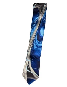 Jerry Garcia Tie Mens Blue Abstract 3" Thin 59" Long Blue Fan #62 - Picture 1 of 4