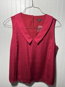 The J. Peterman Company 100% Polyester Sleeveless Vest Women's sz 16 burgundy - Picture 1 of 14