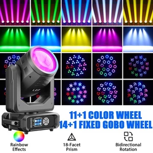 LED Beam 250W RGBW 18Prism GOBO Moving Head Light Stage Light DMX Effect Disco - Picture 1 of 12