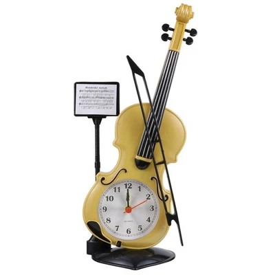  Violin Shape Clock Music Decor Viola Novelty Alarm Clocks Adults - Image 1 of 4