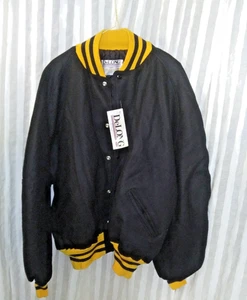 DeLong Letterman Type 5X Black & Gold Wool Quilted Jacket New Vintage USA Made - Picture 1 of 12