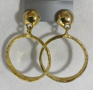 Vintage Gold Tone Dangle Earrings Knocker - Picture 1 of 7