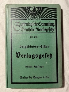 Elster, A.: Gesetz über das Verlagsrecht vom 19. Juni 1901... EA 1936 - RAR - Bild 1 von 3