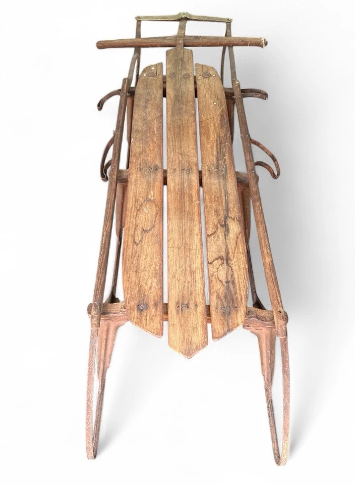 Vtg Flexible Flyer 65” Wooden Snow Sled S.L. Allen Co 1960s Antique 3-4 People - Image 1 of 4