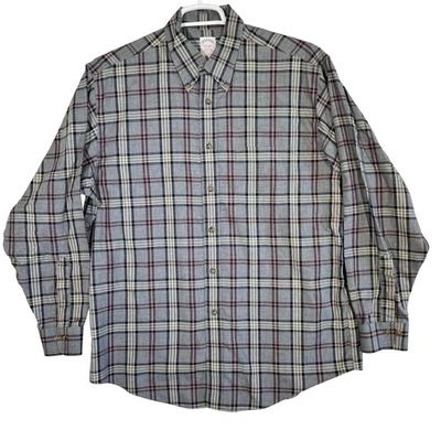 Camisa Brooks Brothers Para Hombre Grande Gris A Cuadros Madison Sin Hierro Supima Abotonada Foto 1 de 4