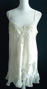 Oscar de la Renta etichetta rosa babydoll donna seta poliestere pizzo sposa nighty - Foto 1 di 15
