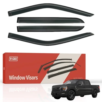 Window Vent Visor Rain Guard Deflection for 2015-2024 Ford F150 Crew Cab - Image 1 of 4