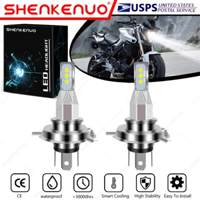 For BMW F800R 2015 2016 2017 2X 9003 H4 LED Headlights Bulb 55W High Power White - Image 1 of 4
