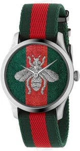 Gucci G-Timeless Red and Green Dial Nylon Strap Men's  Watch - YA1264148 - Picture 1 of 4