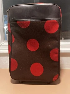 Valise de transport verticale 22 pouces Hartmann Red Dots cuir marron extensible RARE - Photo 1/9