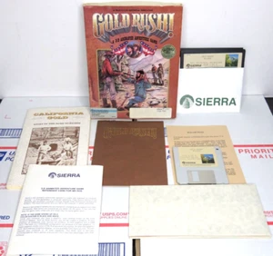 Gold Rush Big Box Sierra Versión Dual IBM PC 3.5 + 5.25 Disquete 1988 Retro - Imagen 1 de 10