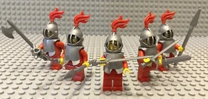 LEGO Knight Minifigures Lot of 5 Red Knights Armor Guys Warrior Swords Armor NEW - Picture 1 of 7