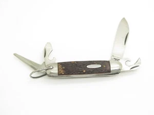 Vtg 1970s Explorer 3.75" Stainless Jigged Multi Tool Folding Pocket Camp Knife - Picture 1 of 6