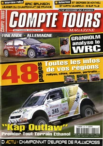 COMPTE TOURS n°224 09/2008 WRC FINLANDE ALLEMAGNE ERIC BRUNSON RALLYCROSS EUROPE - Imagen 1 de 1