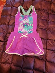 Girls Swimsuit ZeroXposur 1 Pc Grape Suit & Skirt Swim Set Size 10 - Picture 1 of 6