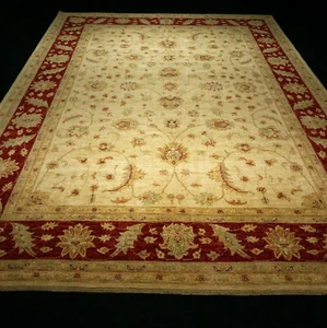 Oriente Alfombra Ziegler 344 X 257CM Zigler Beige Rojo Floral Anudada a Mano - Imagen 1 de 12