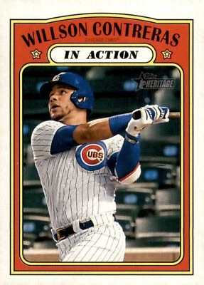 2021 Topps Heritage - In Action Willson Contreras #42 - Image 1 of 2