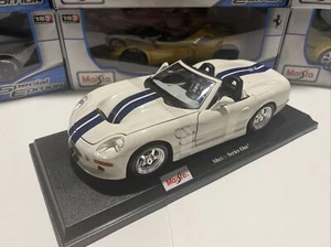 Shelby Series One - White w/ Blue Stripes 1/18 Scale Maisto Special - Diecast - Picture 1 of 6