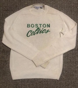 Vintage Boston Celtics White Logo 7 NBA Sweater Size Large - Picture 1 of 3