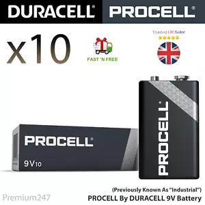 Duracell 9V INDUSTRIAL PROCELL POWER Alkaline Batteries Smoke Alarm LR22 MN1604 - Picture 1 of 16