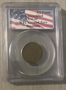 1950 PCGS Certified Jamaica 1/2 Penny WTC Ground Zero Recovery 11.09.2001 PCGS - Bild 1 von 2